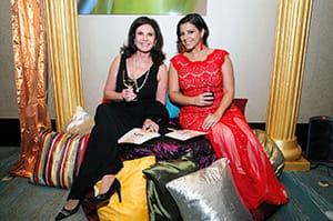 two ladies on cushions